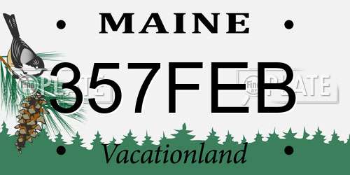 357FEB Maine License Plate