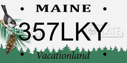 357LKY Maine License Plate