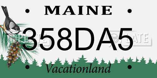 358DA5 Maine License Plate