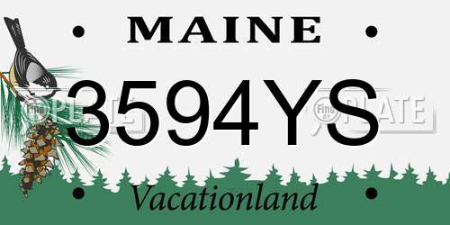 3594YS Maine License Plate