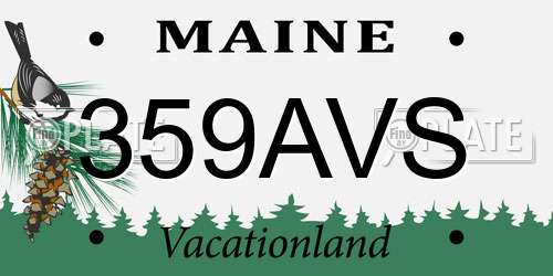 359AVS Maine License Plate