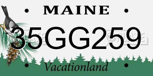 35GG259 Maine License Plate