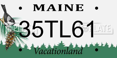 35TL61 Maine License Plate