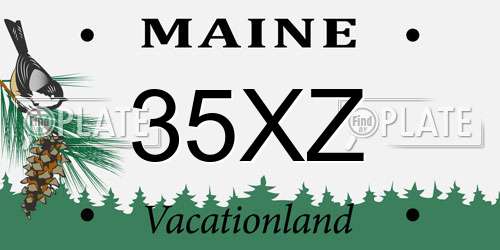 35XZ Maine License Plate