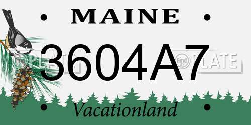3604A7 Maine License Plate