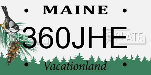 360JHE Maine License Plate