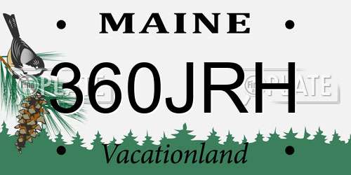 360JRH Maine License Plate