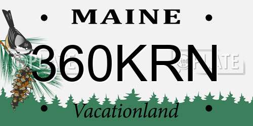 360KRN Maine License Plate
