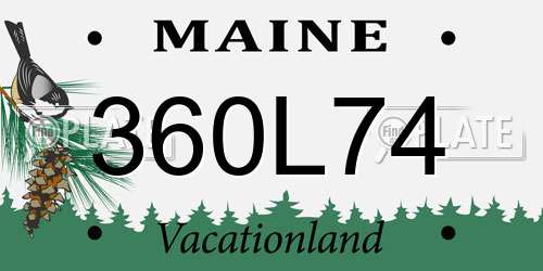 360L74 Maine License Plate
