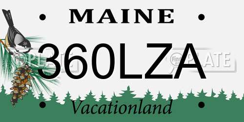 360LZA Maine License Plate