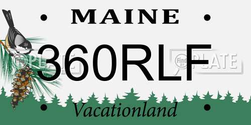 360RLF Maine License Plate