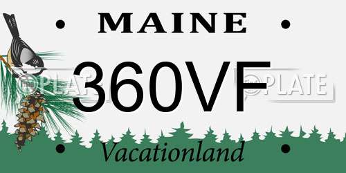 360VF Maine License Plate