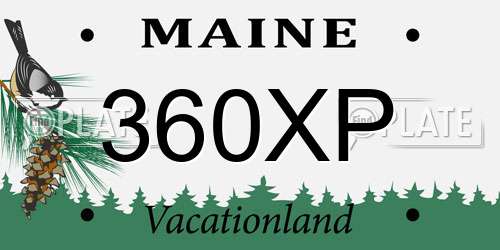360XP Maine License Plate