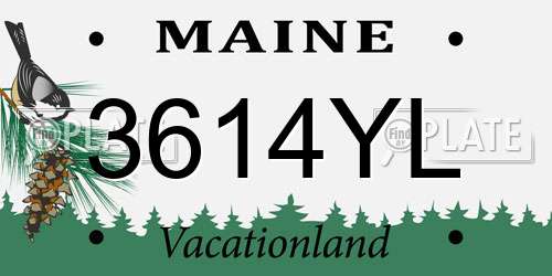 3614YL Maine License Plate