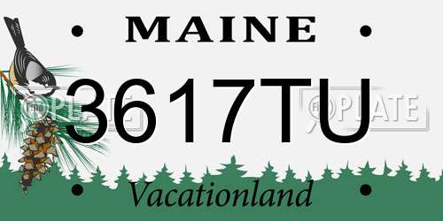 3617TU Maine License Plate
