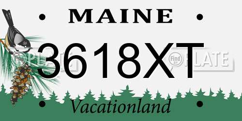 3618XT Maine License Plate