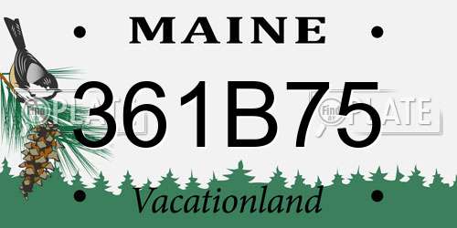 361B75 Maine License Plate