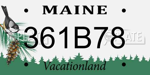 361B78 Maine License Plate