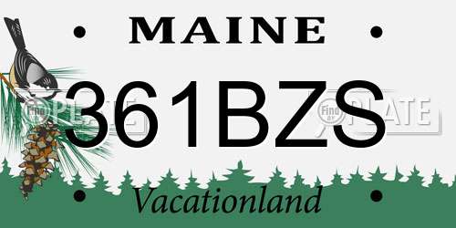 361BZS Maine License Plate