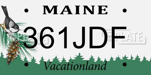 361JDF Maine License Plate