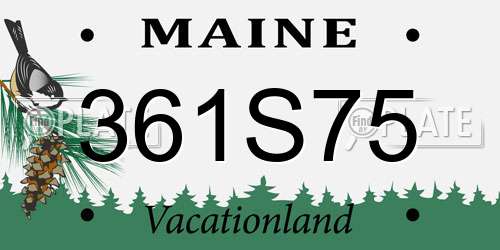 361S75 Maine License Plate
