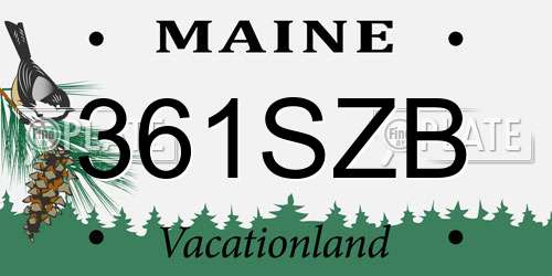361SZB Maine License Plate