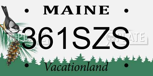 361SZS Maine License Plate