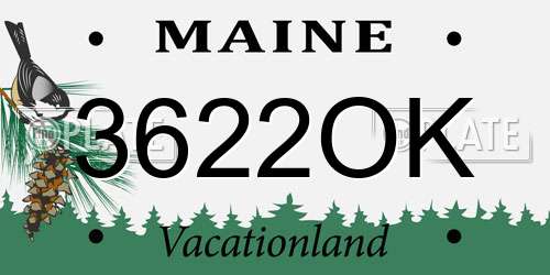 3622OK Maine License Plate