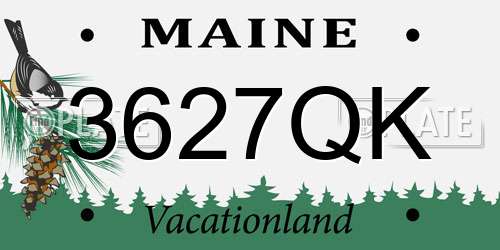 3627QK Maine License Plate