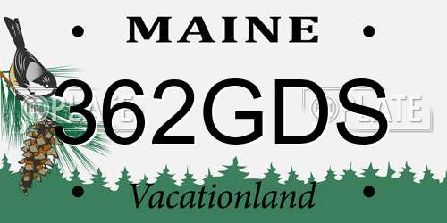 362GDS Maine License Plate