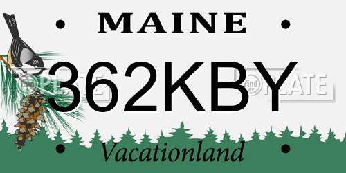 362KBY Maine License Plate