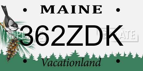 362ZDK Maine License Plate