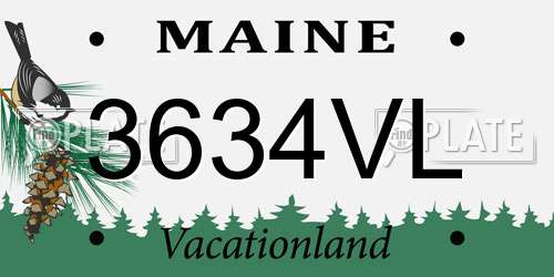 3634VL Maine License Plate