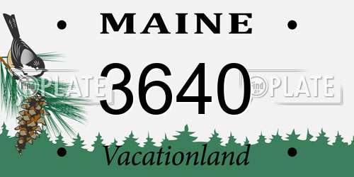 3640 Maine License Plate