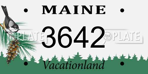 3642 Maine License Plate