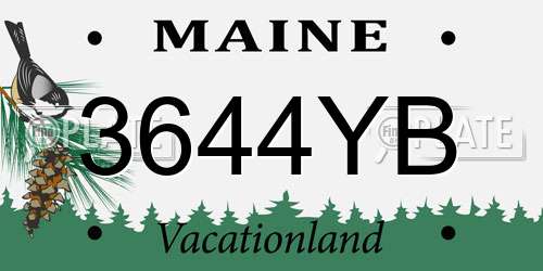 3644YB Maine License Plate