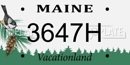 3647H Maine License Plate