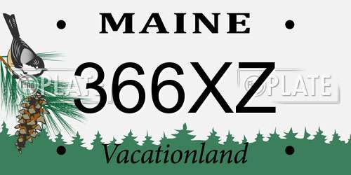 366XZ Maine License Plate