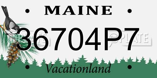 36704P7 Maine License Plate