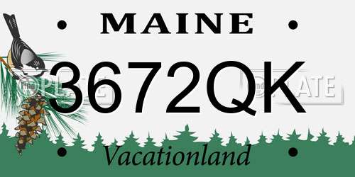3672QK Maine License Plate