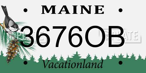 3676OB Maine License Plate