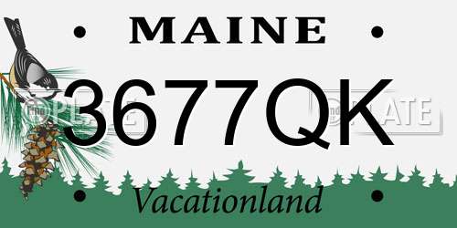 3677QK Maine License Plate