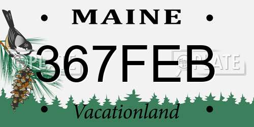 367FEB Maine License Plate