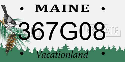 367G08 Maine License Plate