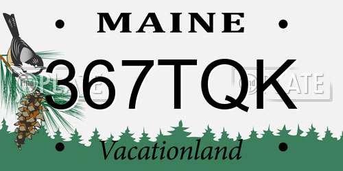 367TQK Maine License Plate