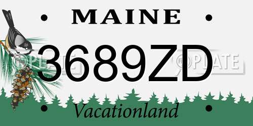 3689ZD Maine License Plate