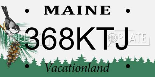 368KTJ Maine License Plate