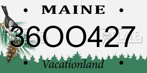 36OO427 Maine License Plate