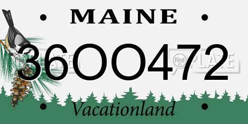 36OO472 Maine License Plate