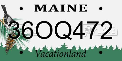 36OQ472 Maine License Plate